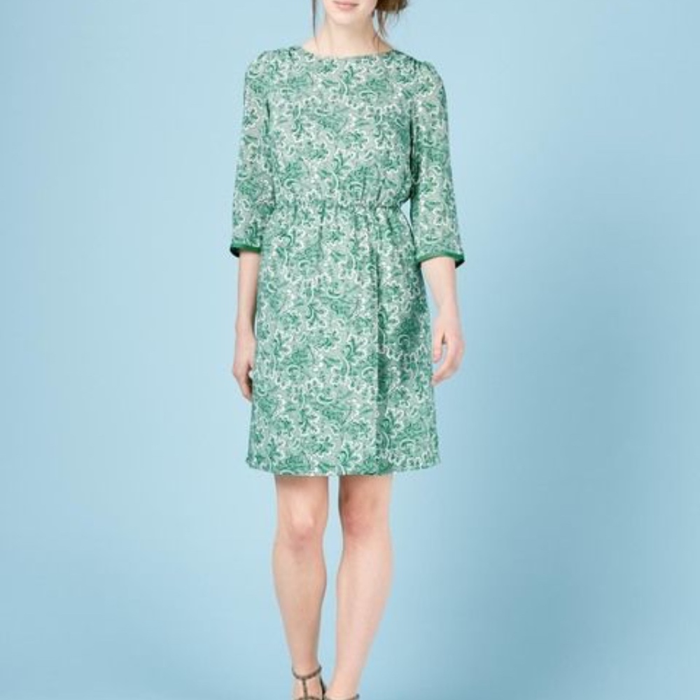Boden green paisley Dolly Dress
